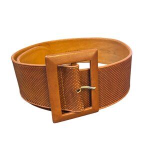 Orciani Wide Leather Belt Brown M/85 Genuine Leather Made In Italy